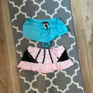 NWT Bundle- Silk Shorts + Satin Lingerie Skirt